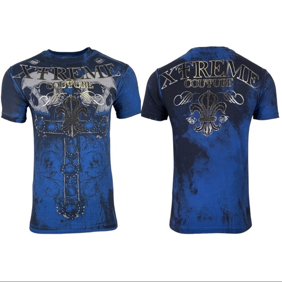 Xtreme Couture By Affliction Men's T-Shirt GRAVE MAKER Skull Cross S-5XL - Picture 3 of 10